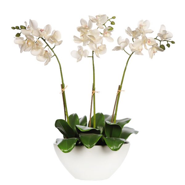 71487.01.jpeg ORQUIDEA MINI PHALAENOPSIS ARTIFICIAL CON MACETA 52CM - Imagen 1