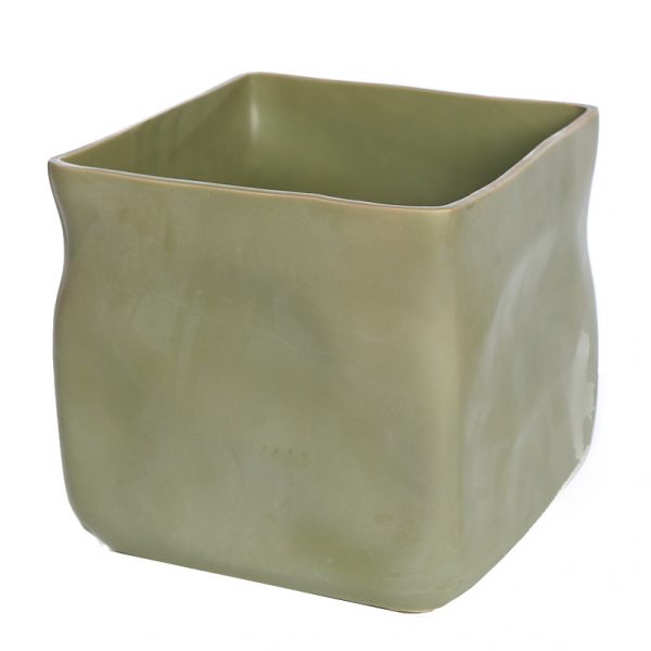 114341-500.jpeg MACETERO CERAMICA CUBE V. 24X24CM - Imagen 1