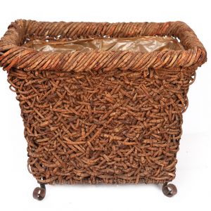 Macetero De Rattan Trenzado