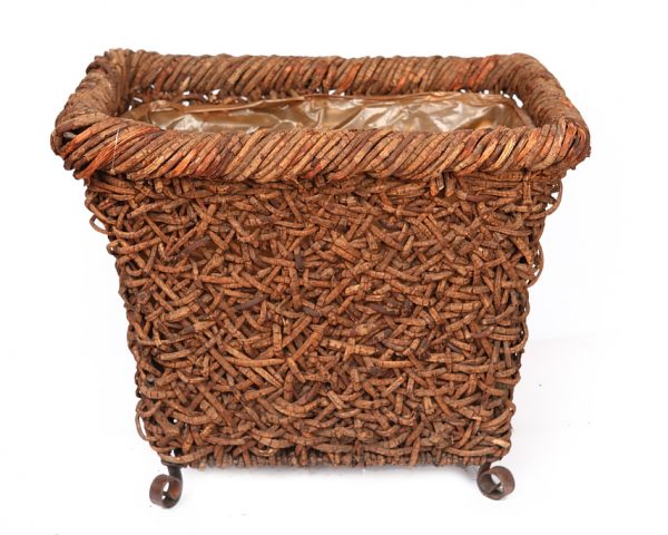 Macetero De Rattan Trenzado - Imagen 1