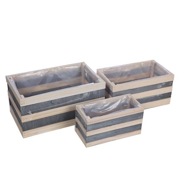 JARDINERA MADERA SET X3 15CM - Imagen 2