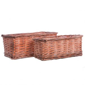 Jardinera Mimbre Pastel Set X2