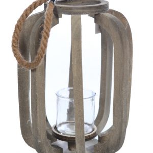 Farol Para Vela Madera Cuerda 53Cm