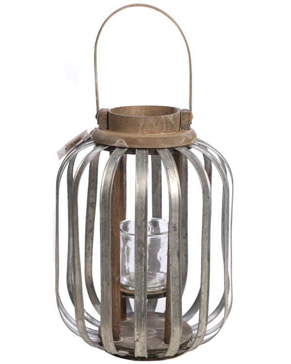 Y0522.jpeg Farol Madera Y Metal 46Cm - Imagen 1