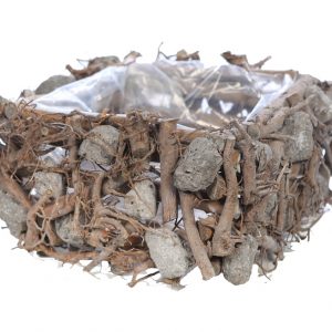 base nido ramas y piedras