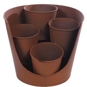JARDINERA MULTIMACETA METAL 25CM