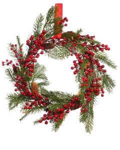 Corona Navidad Berries Y Piñas 46Cm