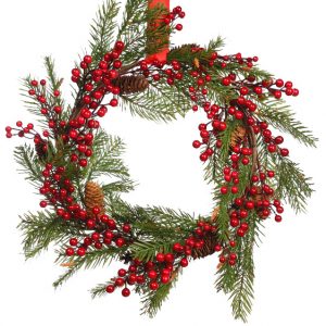 Corona Navidad Berries Y Piñas 46Cm