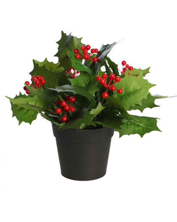 MACETA ACEBO ARTIFICIAL 22CM - Imagen 1