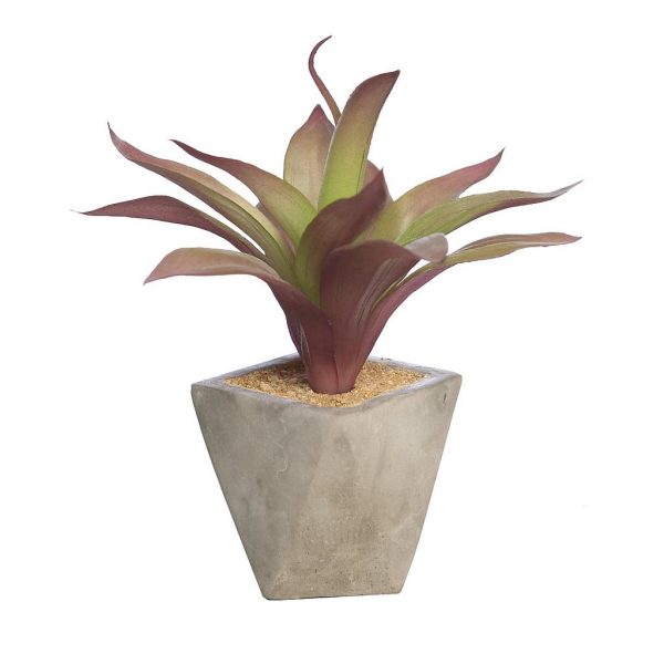 SUCULENTA ARTIFICIAL EN MACETA DE CEMENTO 21CM - Imagen 1
