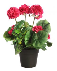 Geranio Artificial 35cm En Maceta - Imagen 4