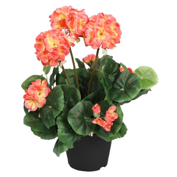 Geranio Artificial 35cm En Maceta - Imagen 1