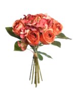 Flor Artificial Atado De Rosas Y Hortensias 27cm