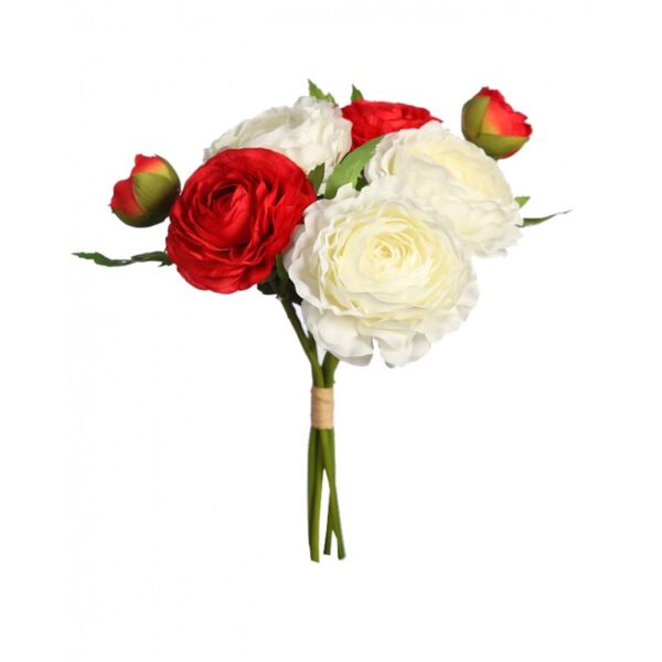 Flor Artificial Bouquet Atado Rosas De Te 25 cm - Imagen 2