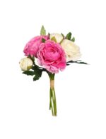 Flor Artificial Bouquet Atado Rosas De Te 25 cm