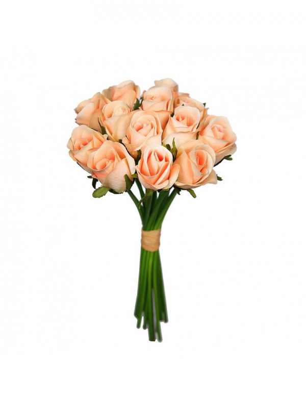 bouquet-atado-rosas-x16-25cm-salmon Bouquet Atado Rosas X16 25Cm - Imagen 1