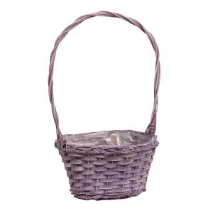 Cesta Mimbre Ovalada Asa Alta 50Cm