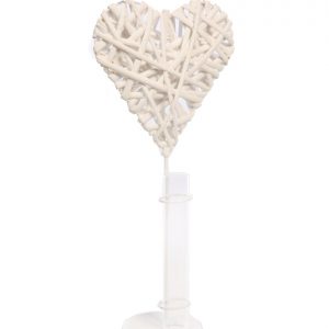 Florero Corazón Mimbre 32Cm