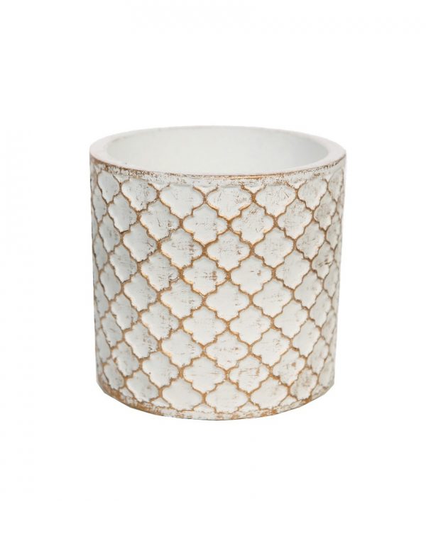 maceta-geometric-de-ceramica-9-5cm-blanco Maceta Geometric De Ceramica 9,5Cm - Imagen 1