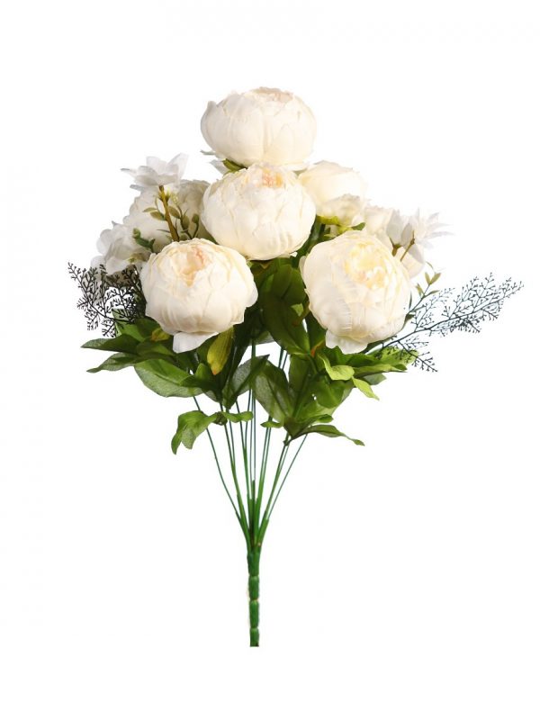 ramo-peonias-y-aster-50cm-blanco Ramo Peonias Y Aster 50Cm - Imagen 1