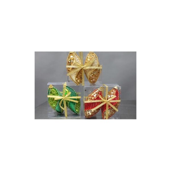 BOLAS NAVIDAD OVALADAS X 2,  ALT 9 CM - Imagen 1