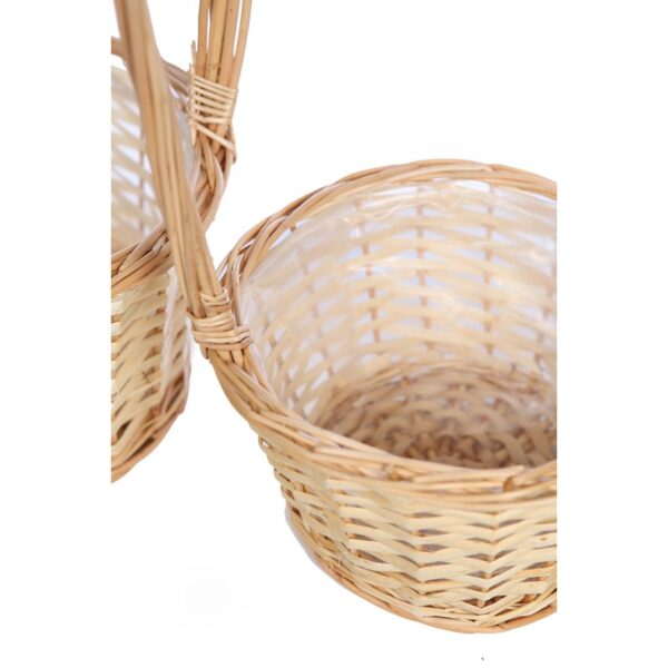 SET 3 CESTAS REDONDAS CON ASA, PLASTICO INTERIOR - Imagen 3