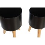 SET 2 MACETEROS METAL Y MADERA 42CM - Imagen 2