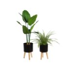 SET 2 MACETEROS METAL Y MADERA 42CM - Imagen 3