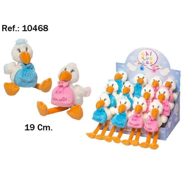 EXPOSITOR 12 PCS CIGUEÑAS PELUCHE 19CM - Imagen 1