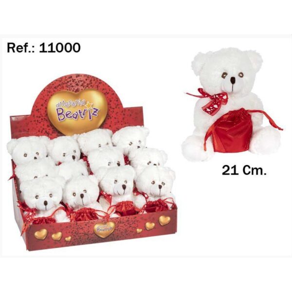 EXPOSITOR 12PCS OSITO BOLSA CORAZON 21CM - Imagen 1