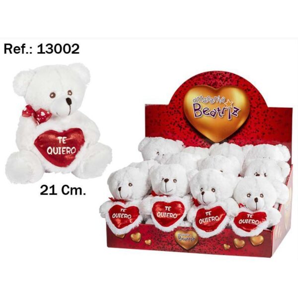 13002_0 EXPOSITOR 12PCS OSOBLANCO CCORAZON 21CM - Imagen 1