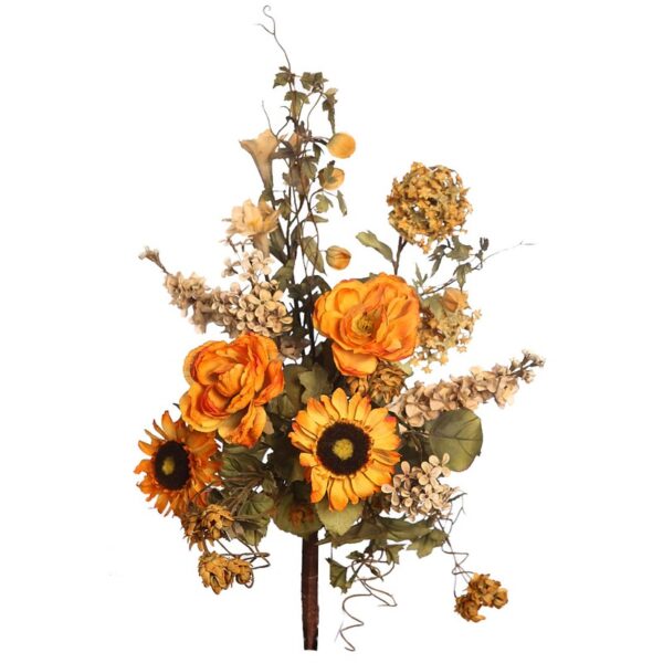 RAMO DE ROSAS Y GIRASOL OTOÑAL 60CM - Imagen 5