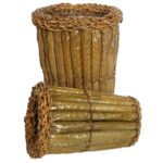 CONJUNTO DOS MACETEROS HOJAS PALMERA 28CM - Imagen 2