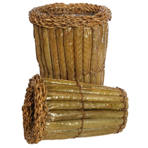 CONJUNTO DOS MACETEROS HOJAS PALMERA 28CM - Imagen 2