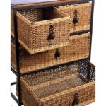 MUEBLE CAJONES ACERO Y MIMBRE 62CM - Imagen 2