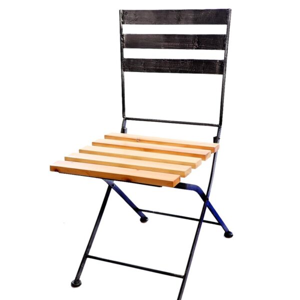 SILLA ACERO Y MADERA 82CM - Imagen 2