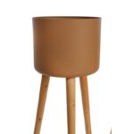 SET 2 MACETEROS MADERA Y ZINC 66CM - Imagen 2