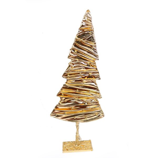 56881_0 ARBOL NAVIDAD TELA DORADA 90CM - Imagen 1