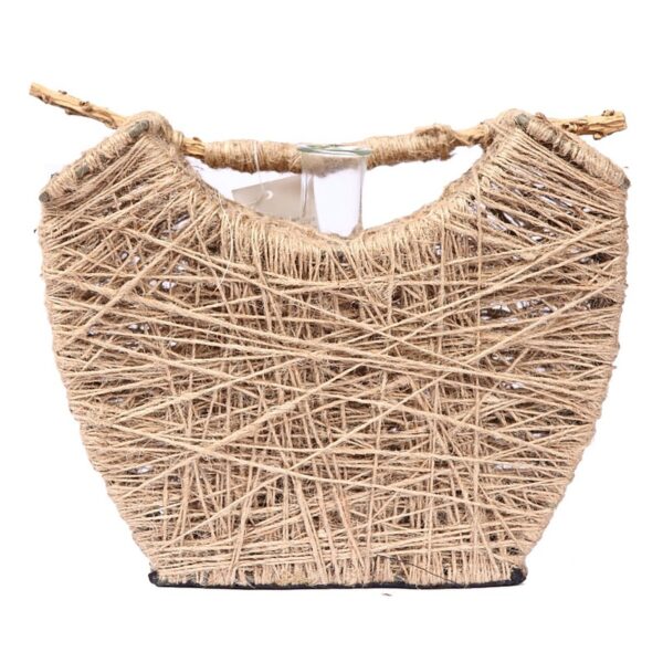 56916_0 JARRON JUTE CON CRISTAL ALT 19CM 24CMX9CM - Imagen 1