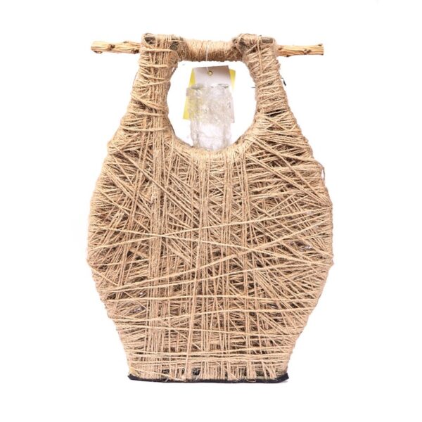 56918_0 JARRON JUTE CON CRISTAL ALT 28 14CMX8CM - Imagen 1