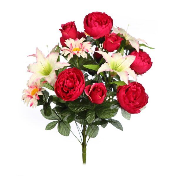 RAMO PEONIA LILYS Y GERBERAS ARTIFICIAL 60CM - Imagen 1