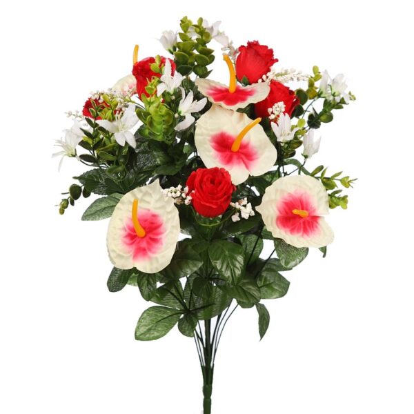 RAMO ROSAS Y ANTURIUM ARTIFICIAL - Imagen 2