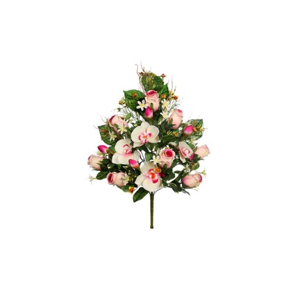 RAMO FRONTAL ORQUIDEA Y ROSAS 54 CM - Imagen 1