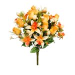 RAMO DE ROSAS Y ORQUIDEAS ARTIFICIAL 38CM - Imagen 2