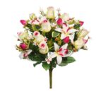 RAMO DE ROSAS Y ORQUIDEAS ARTIFICIAL 38CM - Imagen 3