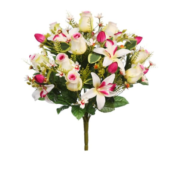 RAMO DE ROSAS Y ORQUIDEAS ARTIFICIAL 38CM - Imagen 3