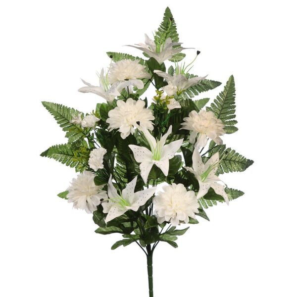 BOUQUET DE UNA CARA ZINIAS Y LILYS 60CM - Imagen 1