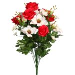 RAMO DE MAGNOLIAS Y ROSAS ARTIFICIAL 60CM - Imagen 3