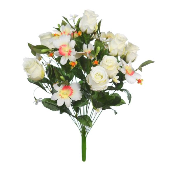 RAMO ROSAS Y ORQUIDEAS ARTIFICIAL 50CM - Imagen 1