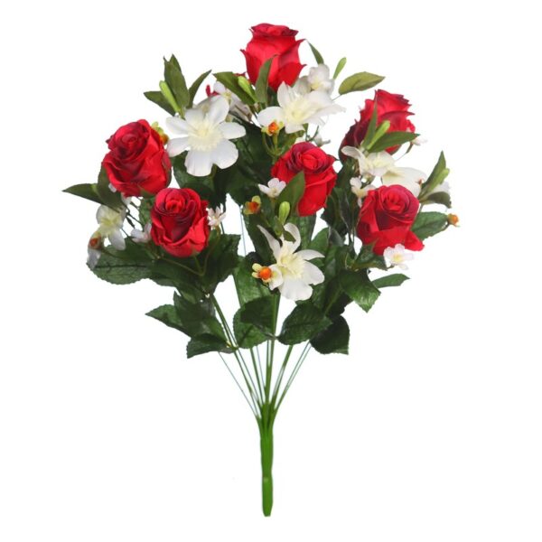 RAMO ROSAS Y ORQUIDEAS ARTIFICIAL 50CM - Imagen 3